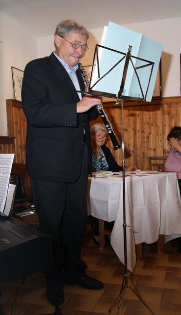 In Gablitz: Hans Fischer mit der Oboe.
