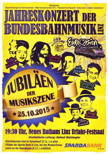 Jahreskonzert 2015 der Bundesbahnmusik Linz - Plakat
