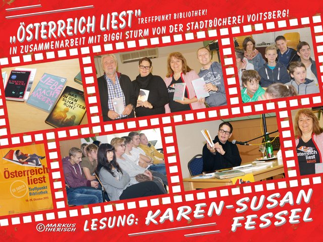 Voitsberg - Markus Therisch mit seiner Österreich-liest-Kreation. - Glückwünsche kamen dazu auch von Generalvikar Erich Linhardt und Kurt Christof sowie Ernst Meixner
