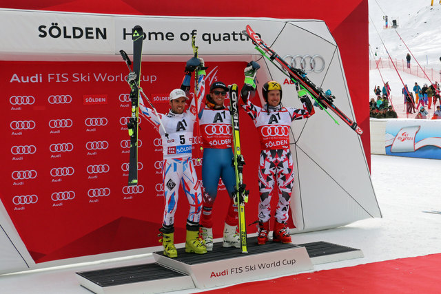 Thomas Fanara, Ted Ligety und Marcel Hirscher