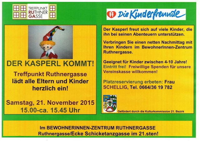 Der Kasperl kommt in die Ruthnergasse!