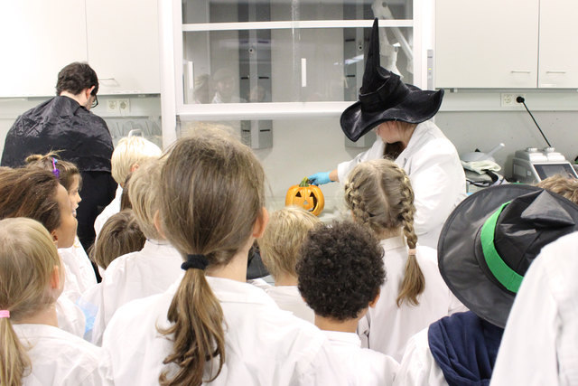 Aufmerksame Nachwuchsforscherinnen und -forscher bei der Science Show im Vienna Open Lab. | Foto: Vienna Open Lab