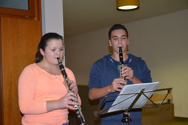 Victoria Lindner und Lukas Klocker von der Trachtenkapelle Steinfeld