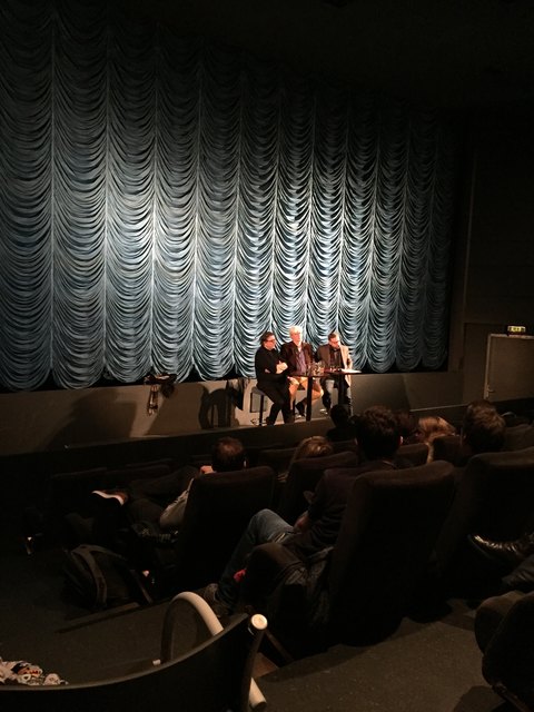 Ehemaliges RAF-Mitglied, Karl-Heinz Dellwo, und der Politologe Wolfgang Kraushaar in der Podiumsdiskussion im Leokino.