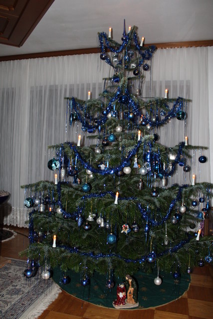 unser Christbaum 2015 in wunderschönem Blau
