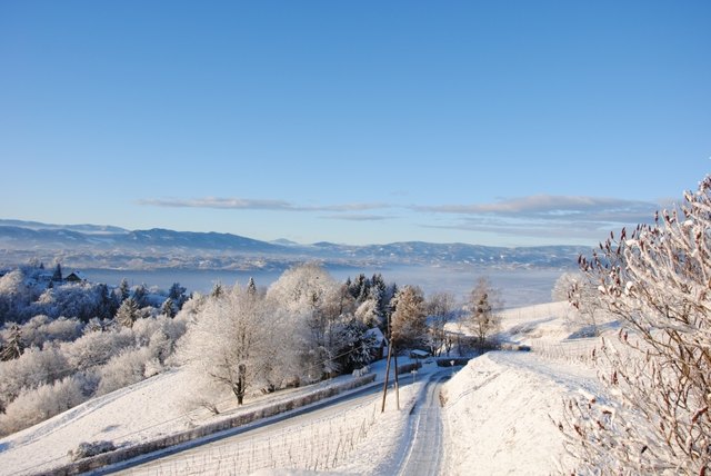 Foto: (c) Cornelia Kerber, DIE KERBER, Theresienkeller.at. Unser Blick in die schneeverschneite Welt