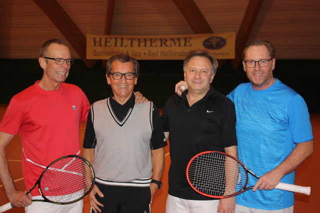 Ewald Klenkhart und Johann Krenn gewinnen 6:4/0:6/10:5 gegen Willi Gerhard und Karl-Heinz Strohmeier.
