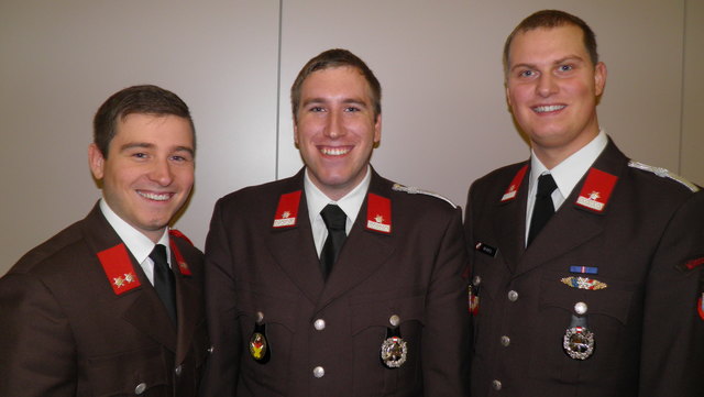 Kommandant Martin Heinig (m), Stellvertreter Manuel Hofer (re), Verwalter Oliver Vorwahler (li)