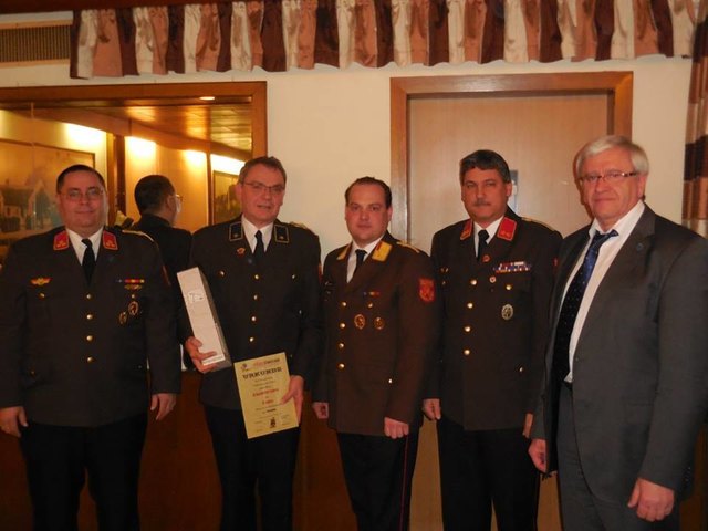 Baar Christian, Fehrer Gottfried, Pollreiss Lorenz, Pölzer Georg, Bürgermeister Goldenitsch Erich