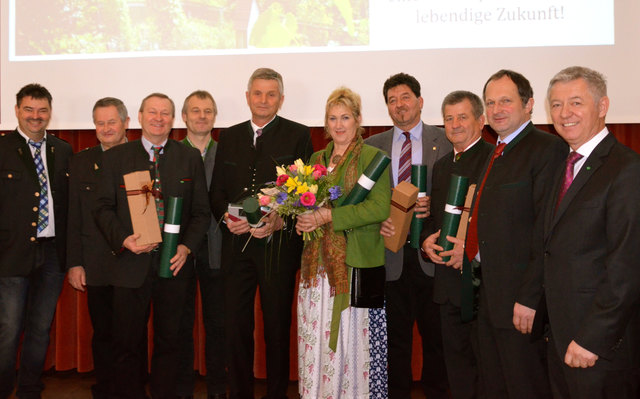 Ehrung verdienter Gemeinderäte beim Neujahrsempfang in Leutschach.