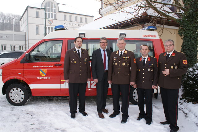 OV Harald Brandstetter, Bürgermeister Karl Huber, BR Josef Fuchsberger, OBI Gerhard Jax, OBI Thomas Adlberger