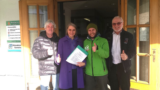 Sigi Pürstl, Maria Strele, Andreas Schramböck und Grünen-Bezirkssprecher Helmut Deutinger.