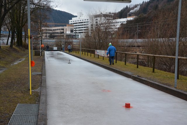 72 Meter lang ist die Eisbahn des Eisschützenvereins Stadtpark Leoben.