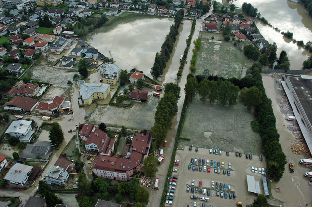 2005 waren große Teile des Unterinntals – unter anderem Wörgl – massiv vom Hochwasser betroffen.