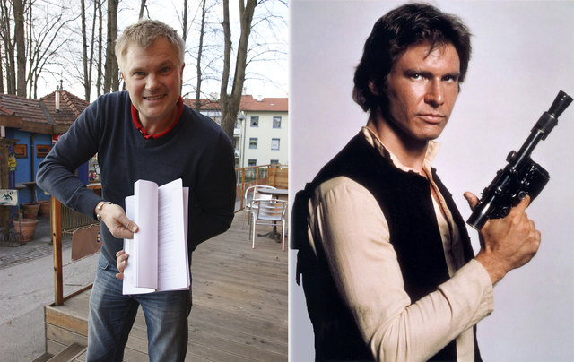 Vorher, nachher: Stephan Kainz wird als Han Solo unterwegs sein. Die Ähnlichkeit ist verblüffend.