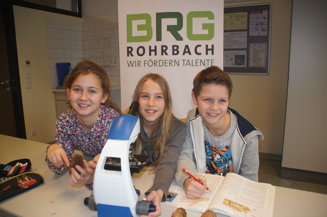 Schüler führen Interessierte durch die Schule.