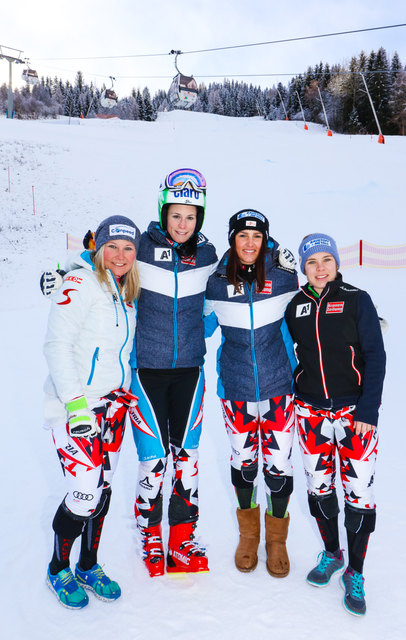 Trainieren bis morgen in Bad Kleinkirchheim: Tamara Tippler, Mirjam Puchner, Stephanie Venier und Nicole Schmidhofer