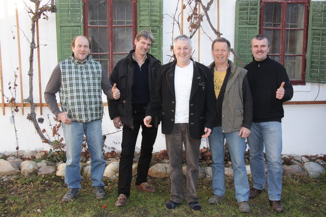 Spitzenkandidat Heribert Purkarthofer (Mitte) mit Martin Groß, Stefan Dreier, Rudolf Gremmel und Josef Sodl (v.l.).