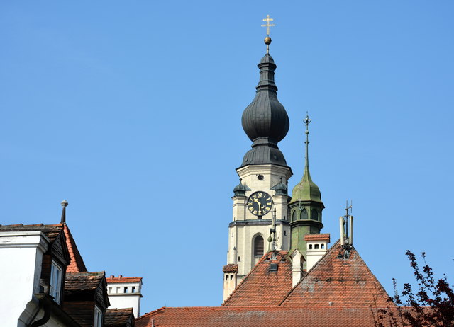 Turm der Stadtpfarrkirche St. Stephan in Braunau