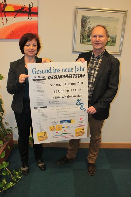 Gabriela Oelmann und Erich Buxhofer laden zum informativen Gesundheitstag in Gresten. | Foto: Kefer