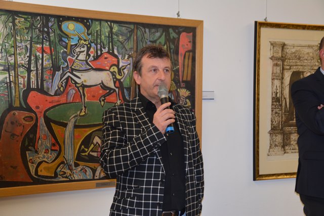 Bernhard Robotka, Geschäftsführung der Bachschmiede bei der Ausstellungseröffnung.