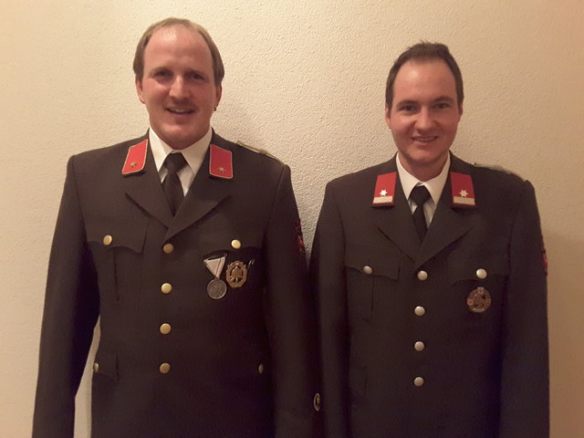 Neues Führungsduo für die Pianner Feuerwehr: Kommandant Markus Leitner (li.) und Stv. Stefan Siess.