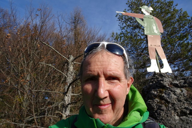 Selfie am Jägerfelsen mit dem "Blechernen Jäger"
