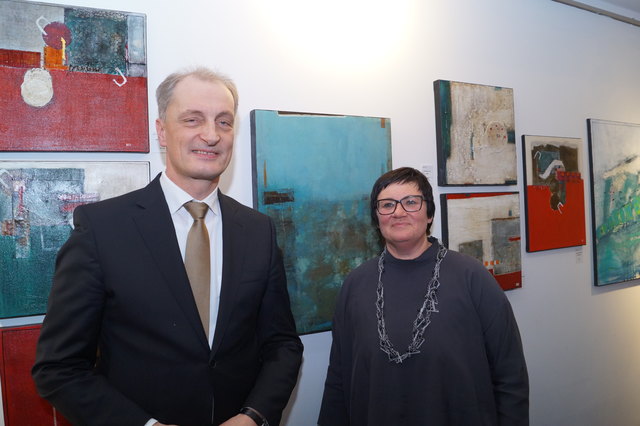 Dir. Josef Steger und die Künstlerin Christa Nothdurfter