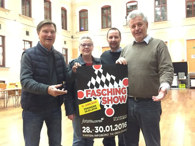 Regisseur Peter Lotschak, Regieassistenz Wiltraud Lukas, Solari Rüdiger Tlapek und Obmann Peter Lidl