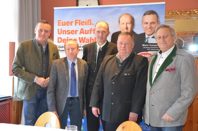 Wollen ein historisches Ergebnis: Mario Kunasek, Leonhard Meister, Michael Pietsch, Christian Cramer und Josef Riemer.
