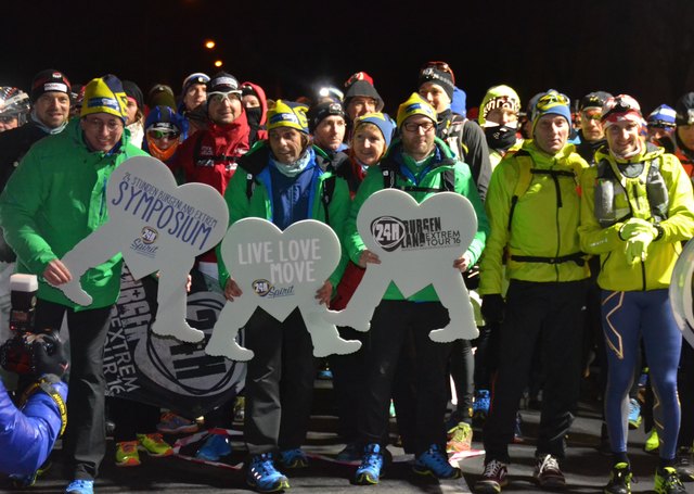 Die Veranstalter Josef Burkhardt, Michael Oberhauser und Tobias Neugebauer-Monte sowie Bürgermeister Ernst Schmid geben die Strecke frei