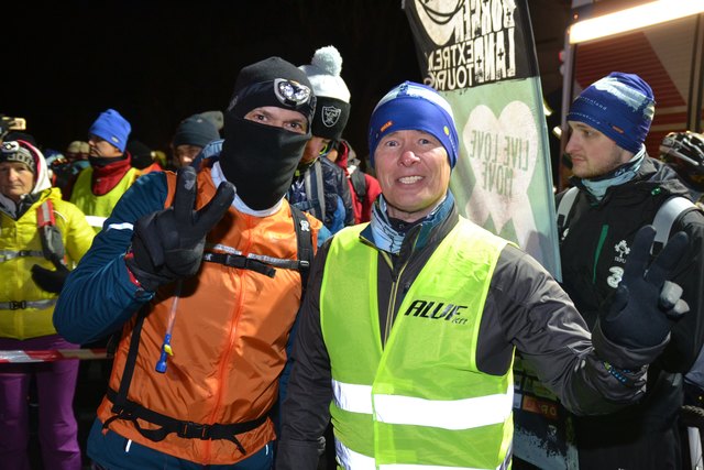 Konditormeister Karl Harrer aus Mattersburg (rechts im Bild) geht mit einem Kumpel an den Start