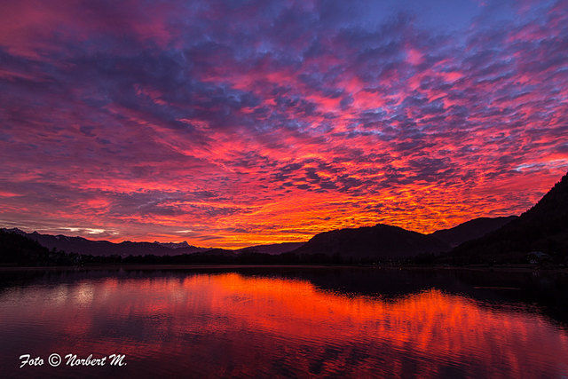 Wunderschöner Sonnenuntergang am Ossiacher See in Annenheim 27.01.2016