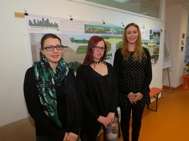 Edith Obermayr, Eva Lampert und Judit Farkas entwerfen eine Wohnung im Freien für das Donauufer.