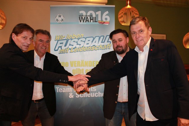 Otto Wegscheider, Dieter Gräfischer, Christian Scheucher und Helmut Kirisits (von links)