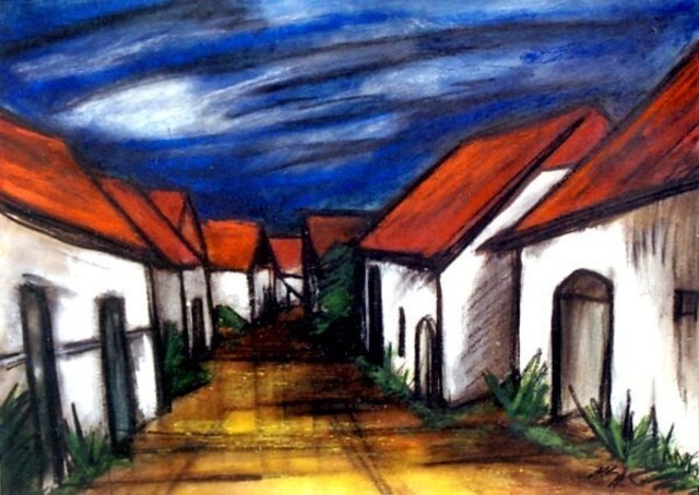 Pillersdorfer Kellergasse am Abend I