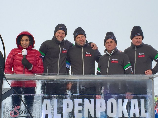 Beim Alpenpokal-Finale: Florian Trunk, Horst Ritscher, Josef Hassler und Robert Krethen