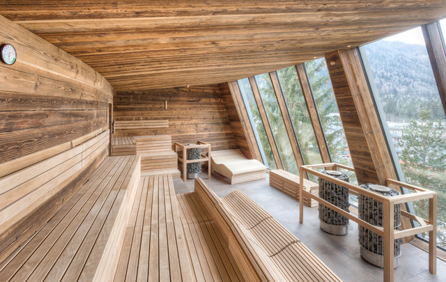 Die neue Panorama-Sauna wurde großzügig bemessen und modern gebaut. | Foto: Alex Mattersberger