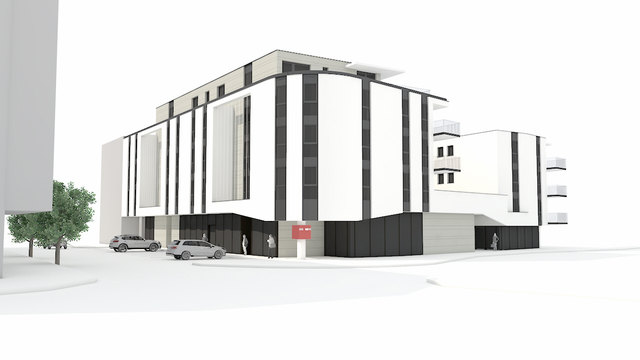 Im geplanten Wohn- und Geschäftsgebäude in Perjen sollen 34 zusätzliche Tiefgaragenplätze errichtet werden.