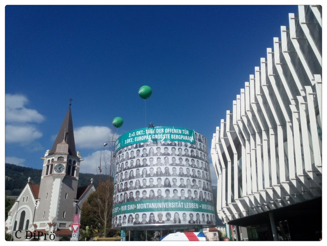 Evangelische  Gustav Adolf Kirche und Montan Uni. Leoben.