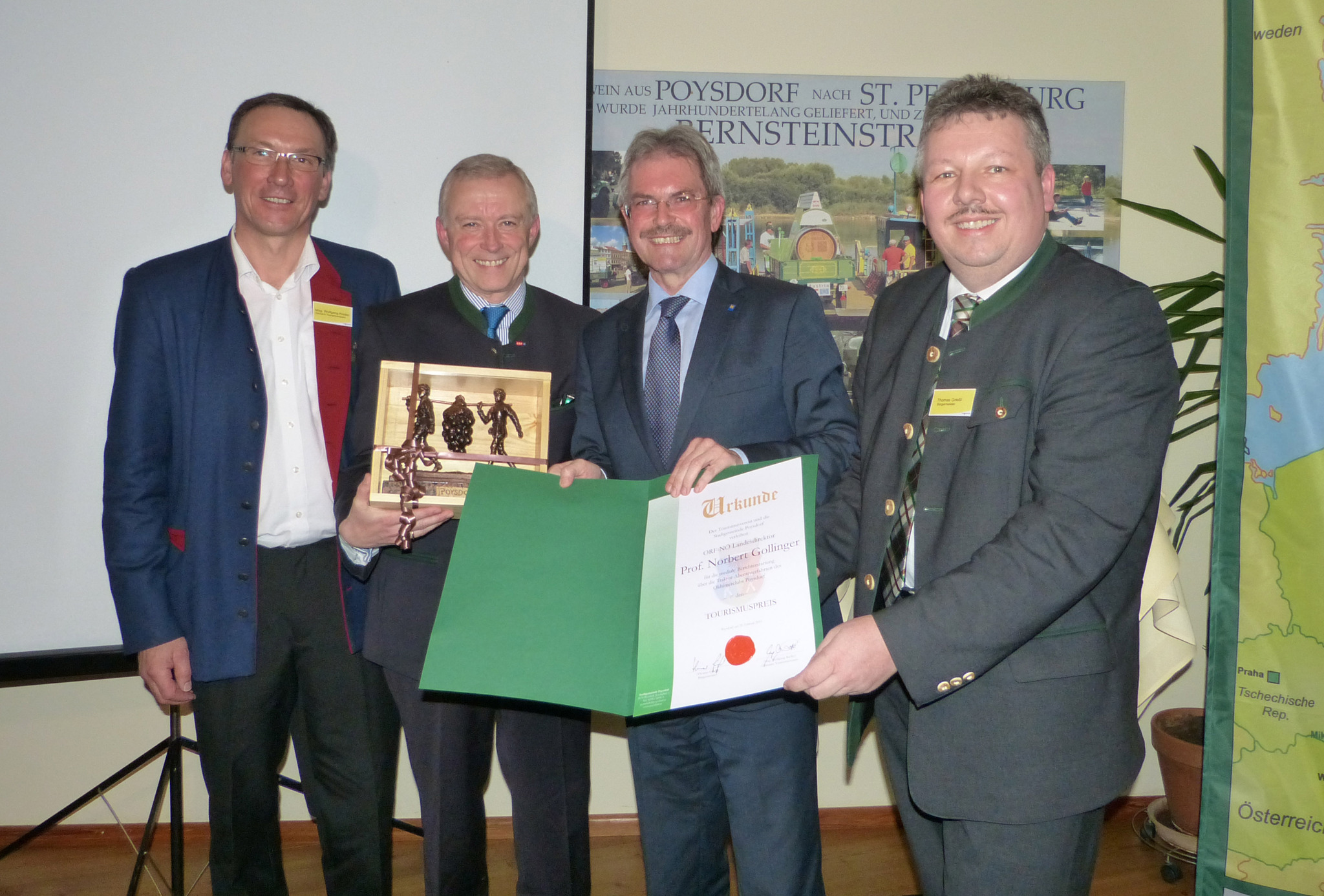 Tourismuspreis an ORFDirektor Norbert Gollinger Mistelbach