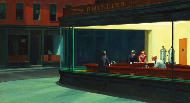 Die Ästhetik der Lokale im vorigen Jahrhundert ist längst Teil der Kunstgeschichte. Edward Hopper: "Nighthawks" (1942)
