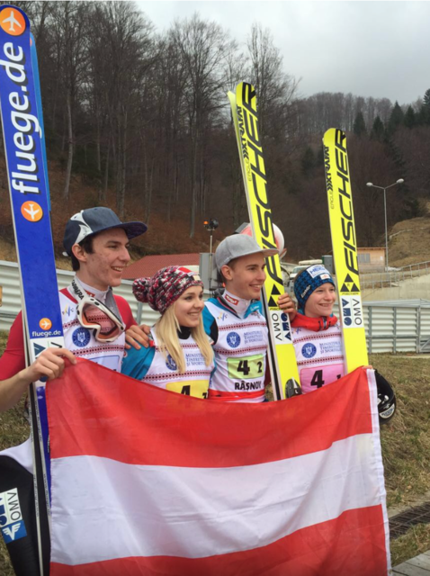 Janni Reisenauer, Chiara Hölzl, Maximilian Steiner und Claudia Purker schlugen im Teambewerb gemeinsam zu. | Foto: Martin Reisenauer