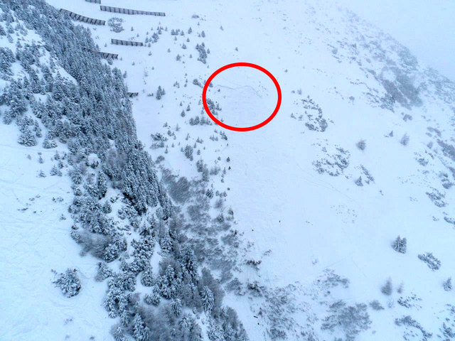 Unterhalb der Lawinenverbauung löste sich das Schneebrett. | Foto: zeitungsfoto.at