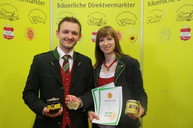 Doppelgold gab es für die Reitbauer-Honigspezialitäten bei der Ab Hof in Wieselburg.
