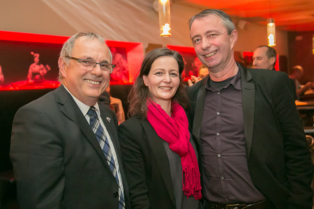 Auch beim gemeinsamen Citymarketingprojekt der beiden Städte Braunau und Simbach ist die Messe Braunau beteiligt. Messeleiter Herwig Untner (r.) mit Obmann Christian Haidinger und Elke Pflug, Citymarketing-Geschäftsführerin.
