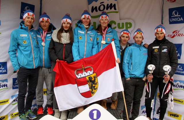 SLSV Siegerplätze: vlnr. Alexander Bartolome, Simon Oberhamberger, Victoria Palla, Elena Exenberger, Lisa Grill, Christoph Meissl, Lukas Broschek, Lucas Rohrmoser | Foto: SLSV