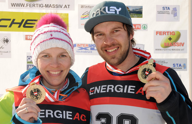 Maria Hager und Martin Winderle räumten auf den Firngleitern ab.