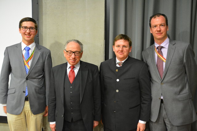 Aktivitas Senior Sebastian Schoissengeyer, Ronald Barazon, Christian Drechsler und Philister-Senior Clemens Telser (v.l.).