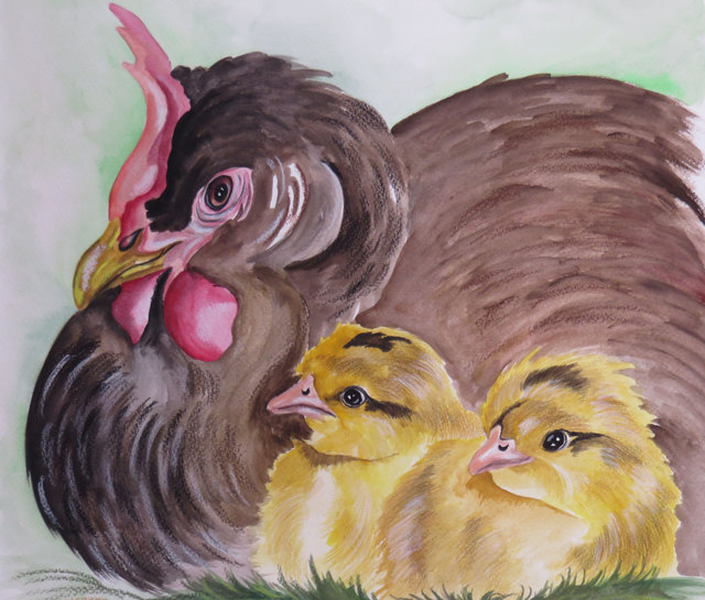 Wer einen Vogel nicht ganz einsam festhalten will, kann sich ja zum Beispiel auch an einer Vogelfamilie versuchen. Da ist die Freude am Malen und Ansehen dann vielleicht sogar dreimal so groß...